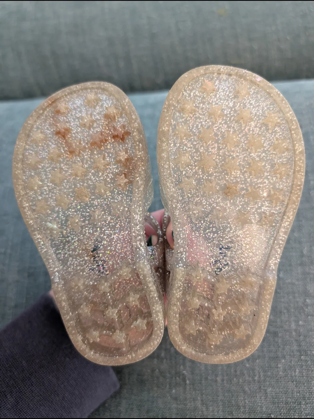 Cat & Jack Clear Glitter Jelly Sandals